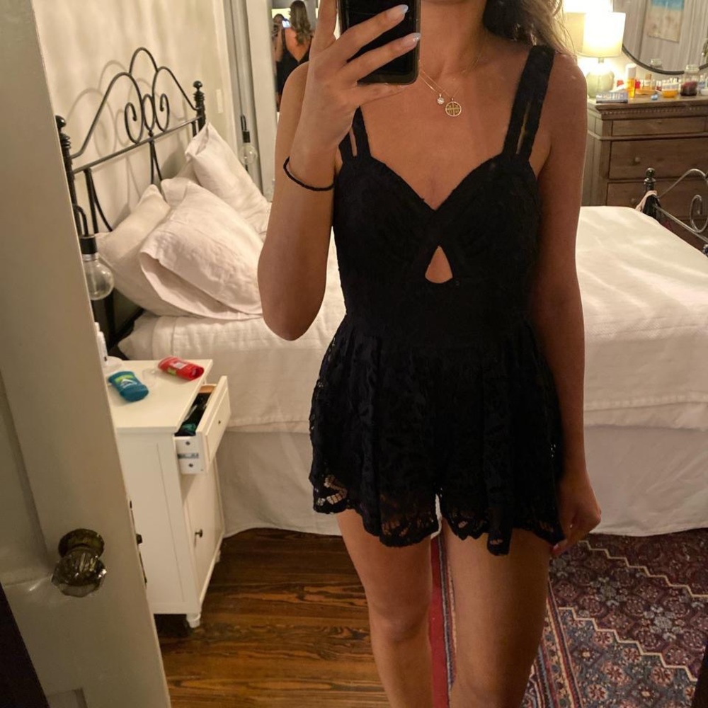 Material girl lace romper